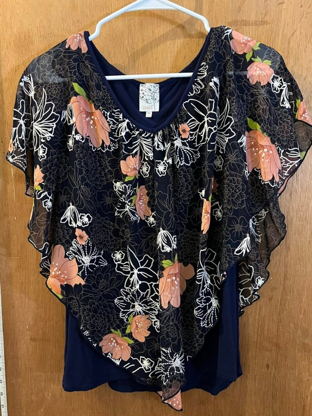 Size XL - Naif - Black Flowy Blouse